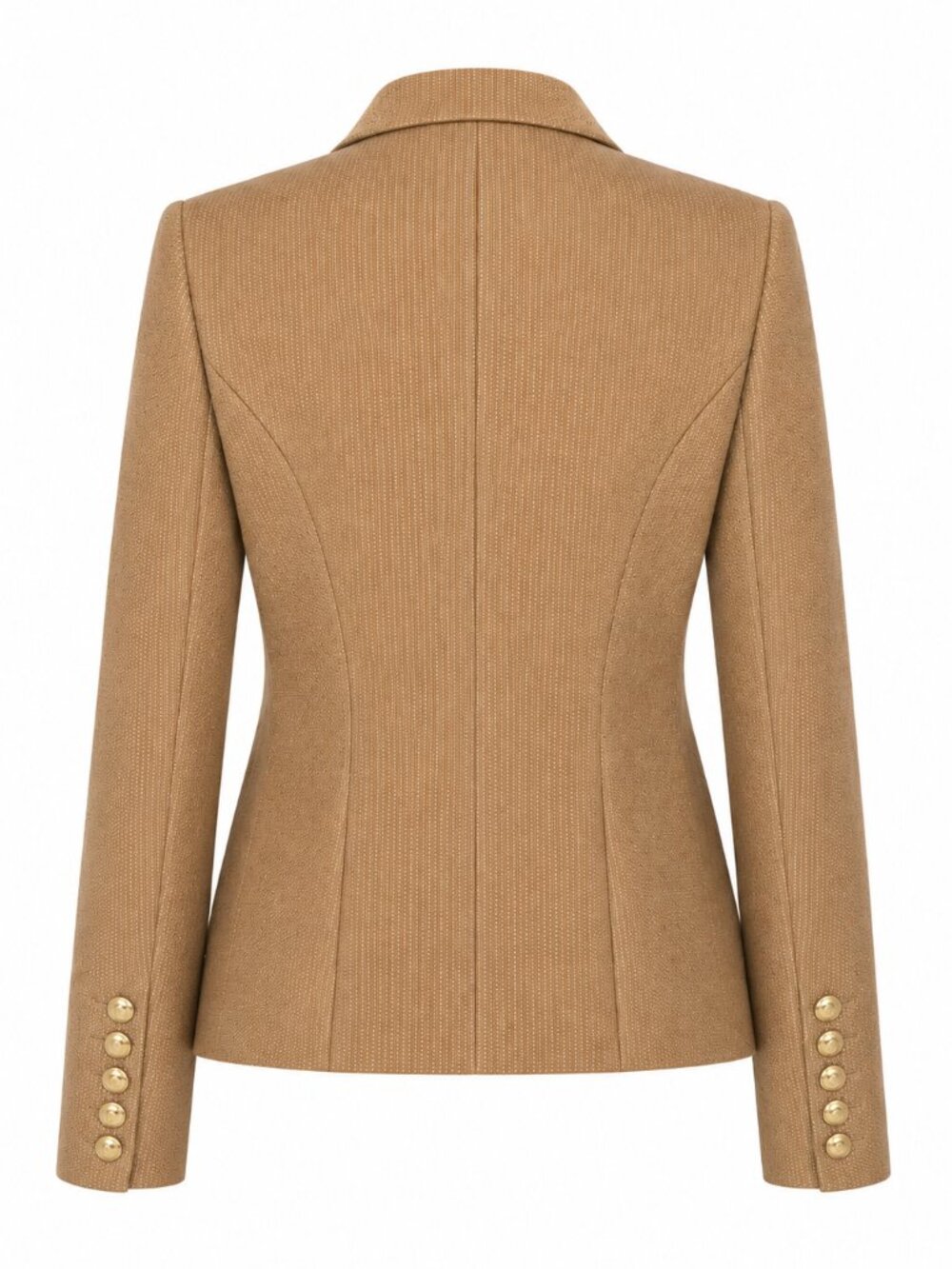 NWT L'AGENCE BROOKE CROPPED BLAZER IN METALLIC GOLD & LATTE BROWN - Picture 4 of 6